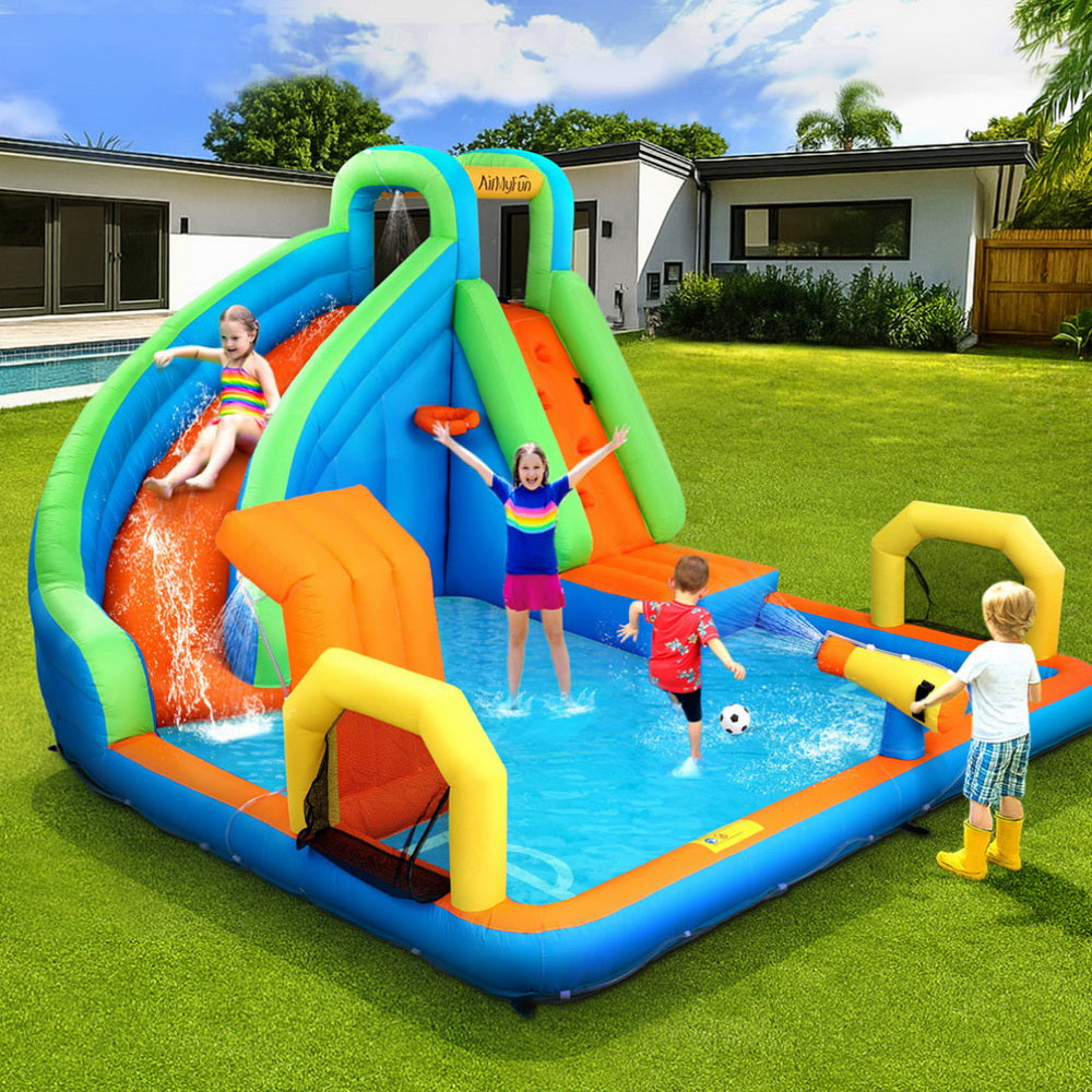 AirMyFun Kids Inflatable Pool Water Slide Cannon, Splash Park 427X374CM