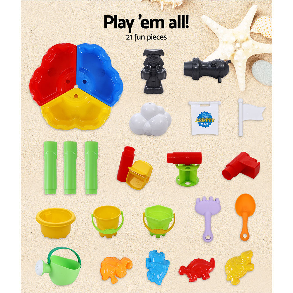Keezi Kids Sandpit Pretend Play Set Outdoor Sand Water Table