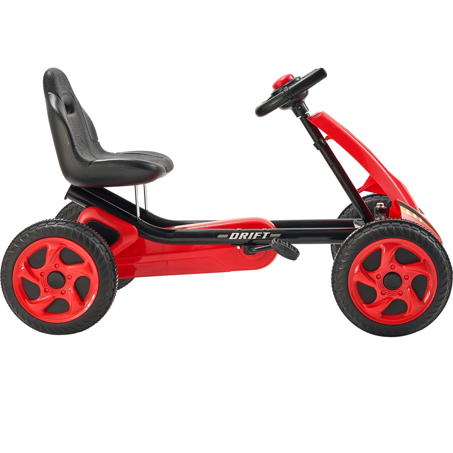 VEVOR Go Kart 4 Wheel Pedal Ride On Toy for Kids Ages 3-8 Adjustable Seat - Red