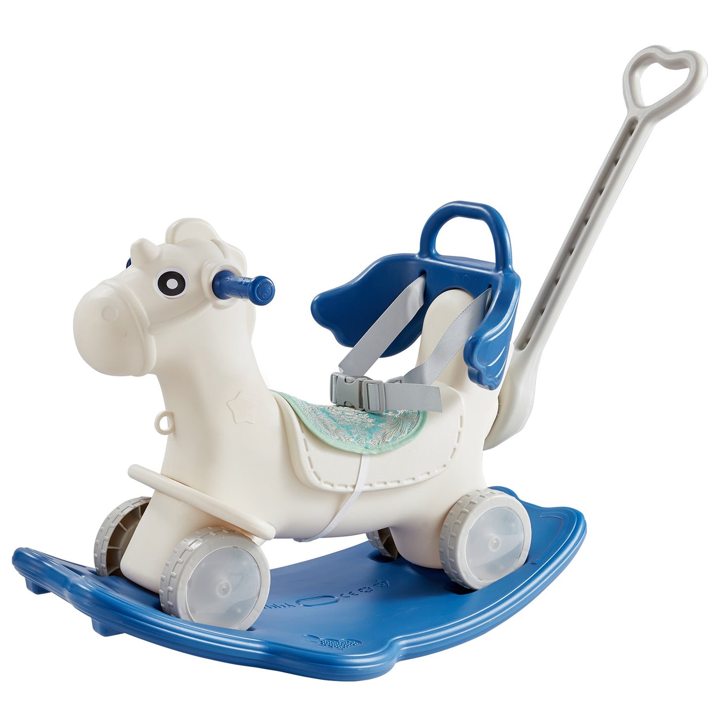 VEVOR 4 in 1 Rocking Horse for Toddlers 1-3 Years - Blue