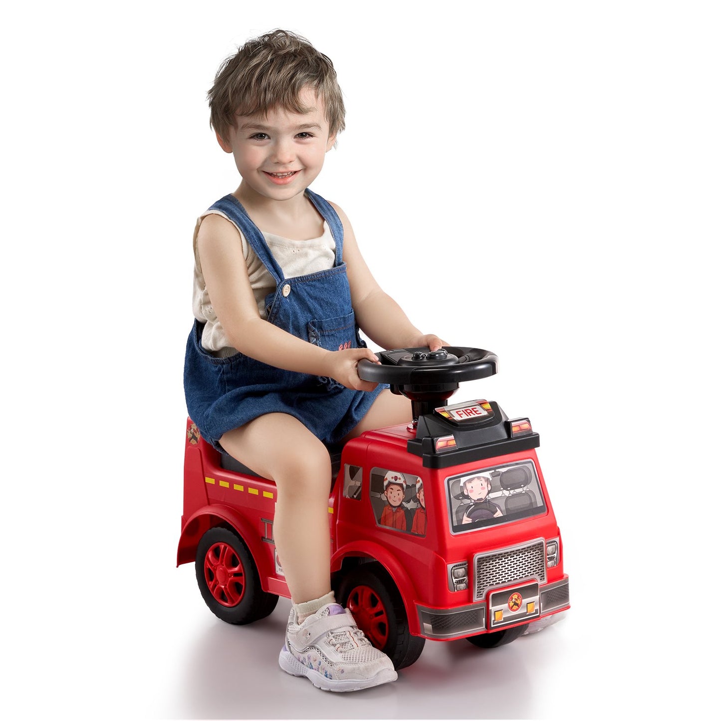 VEVOR Ride On Push Car for Toddlers for Ages 1-3 with Music Steering Wheel & Under Seat Storage - Red