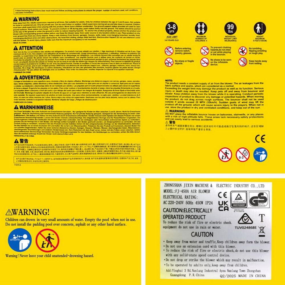 AirMyFun Kids Inflatable Pool Water Slide Cannon, Splash Park 427X374CM