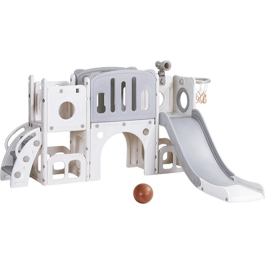 Keezi Kids Slide and Swing Set with Basketball Hoop