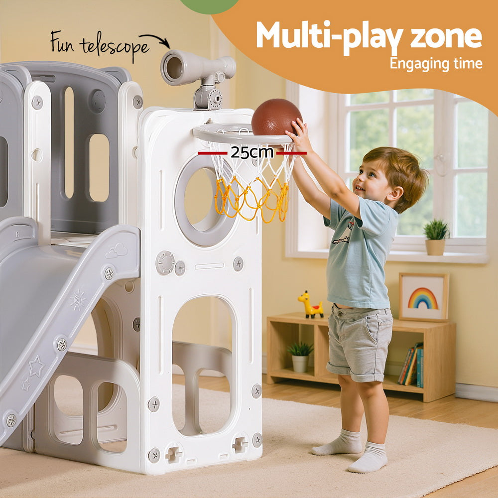 Keezi Kids Slide and Swing Set with Basketball Hoop
