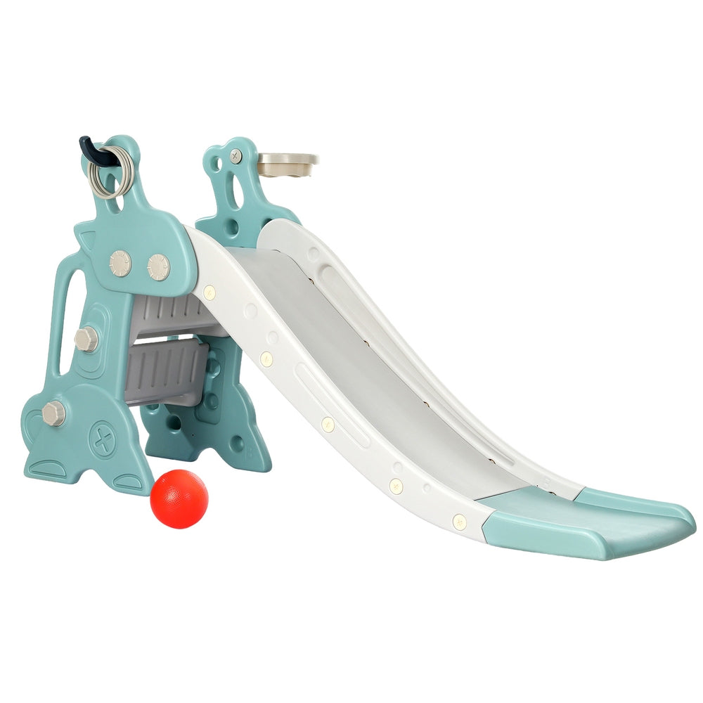 Keezi Kids Slide Set with Basketball Hoop 140cm - Blue