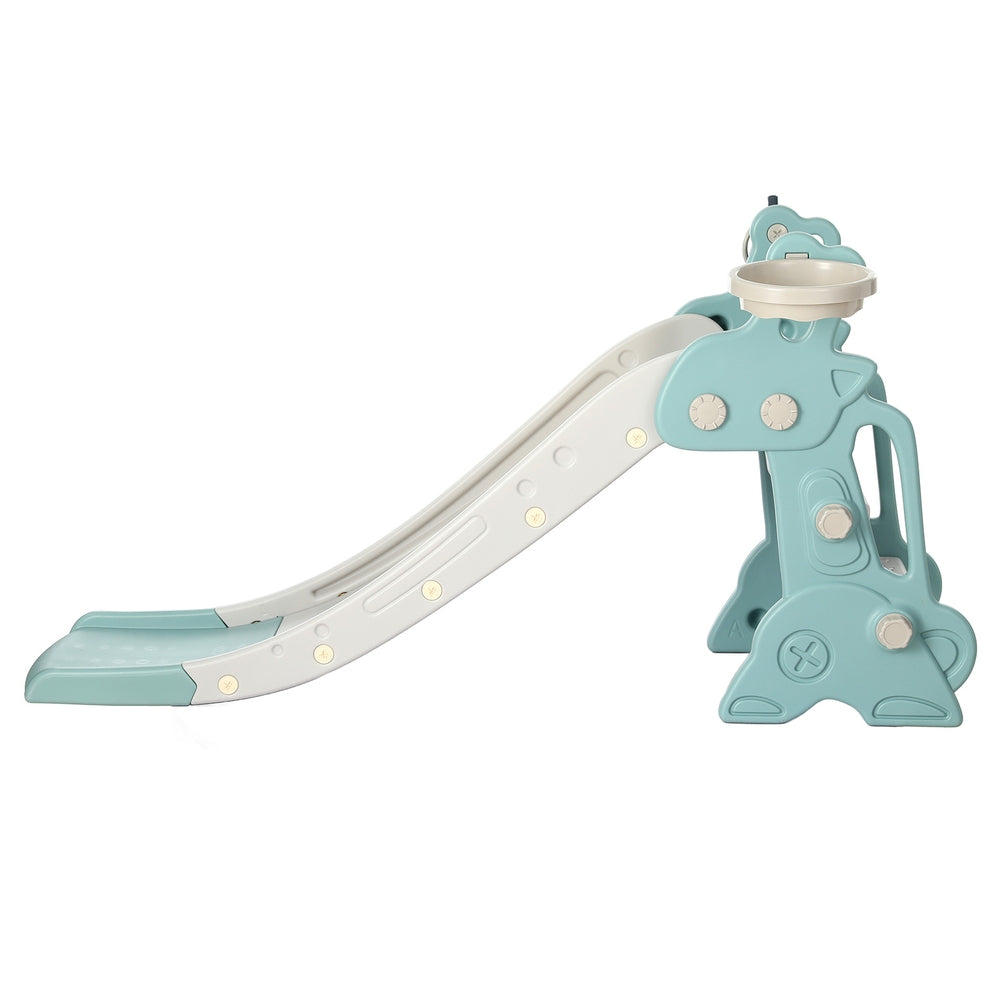 Keezi Kids Slide Set with Basketball Hoop 140cm - Blue