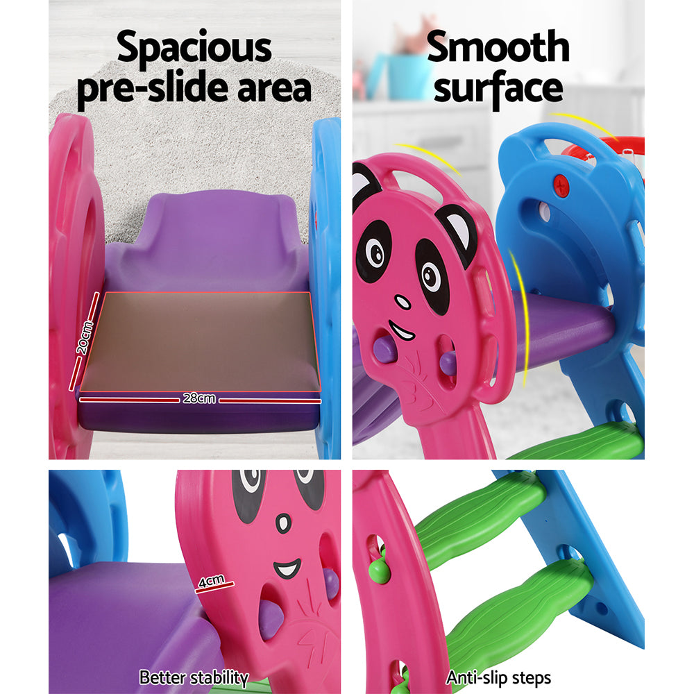 Keezi Kids Slide Set with Basketball Hoop for Indoor or Outdoor Play 100cm - Blue