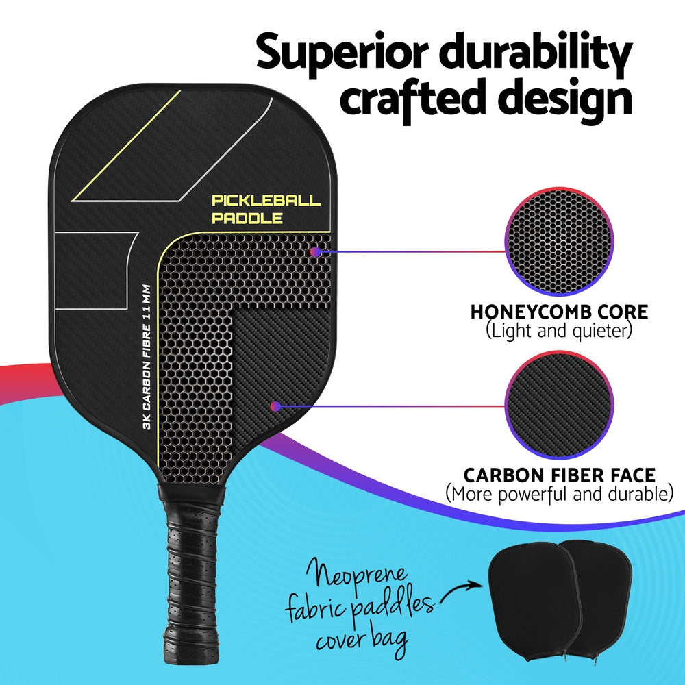 Everfit 2PCS Pickleball Paddle Racket Set with Cover Bag