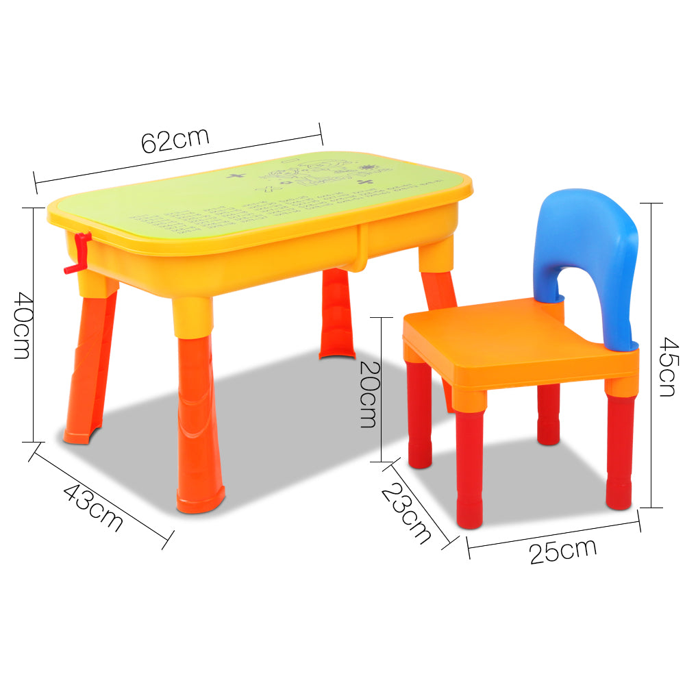 Keezi Kids Sandpit Pretend Play Set, Sand Water Table and Chair