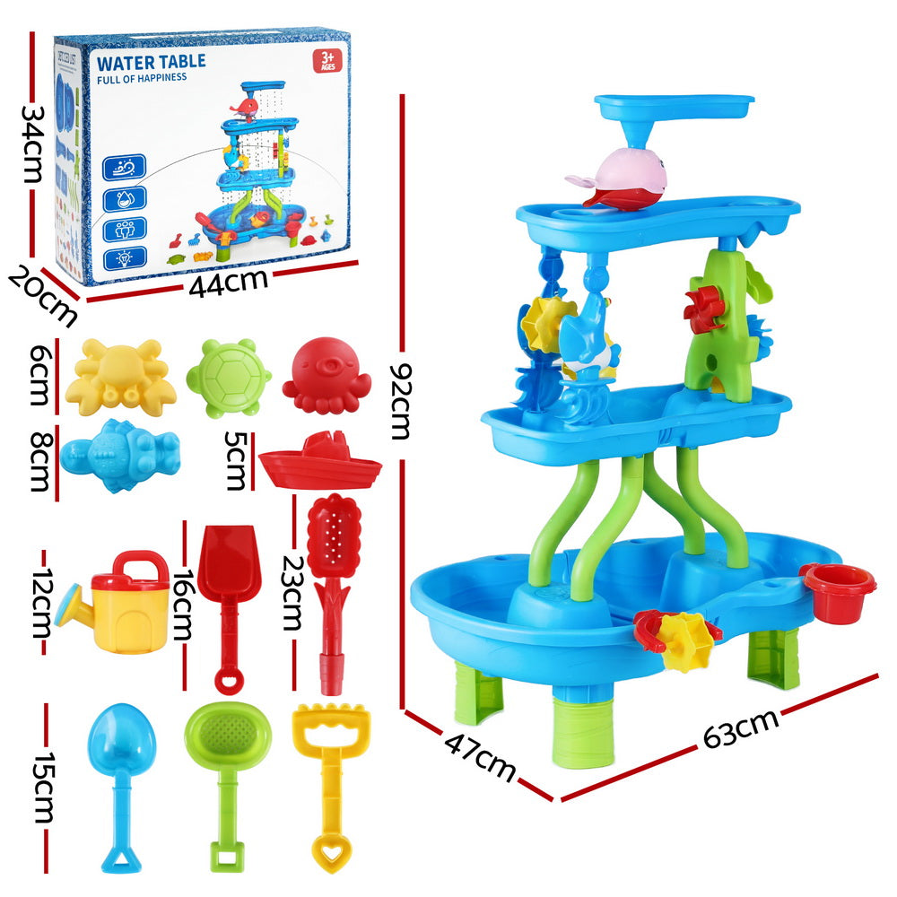 Keezi Kids Sand and Water Table with 4-Tier Waterfall