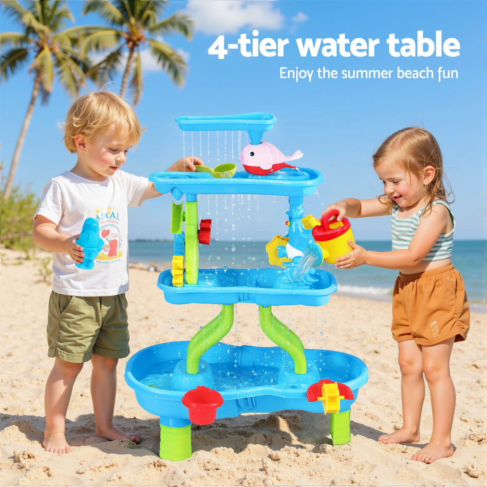 Keezi Kids Sand and Water Table with 4-Tier Waterfall
