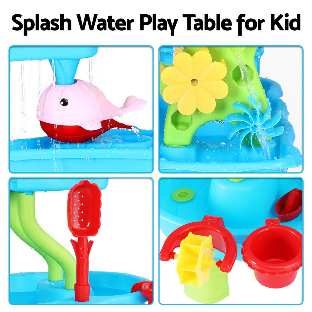 Keezi Kids Sand and Water Table with 4-Tier Waterfall