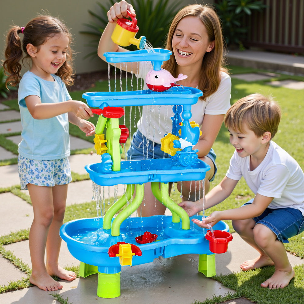 Keezi Kids Sand and Water Table with 4-Tier Waterfall