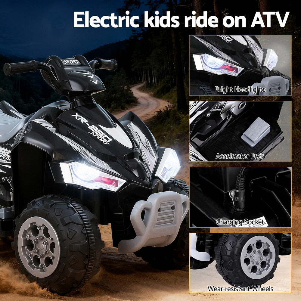 Rigo Kids Ride On Car ATV Quad Motorbike Electric 12V - Black