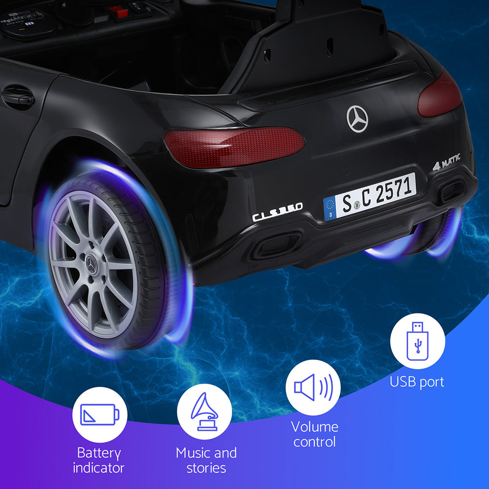 Kids Electric Ride On Car Licensed Outdoor Toys Cars Music - Black
