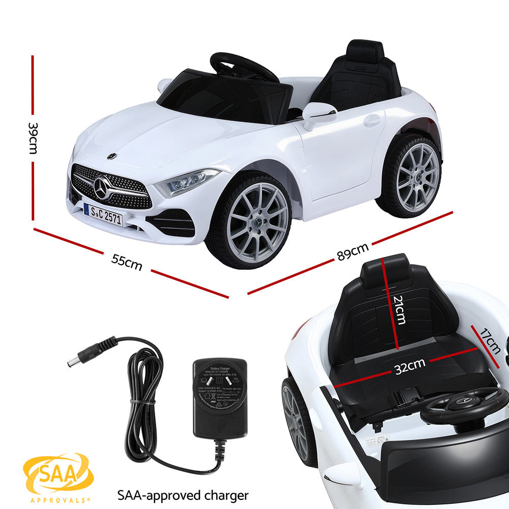 Kids Electric Ride On Car Licensed Outdoor Toys Cars Music - White