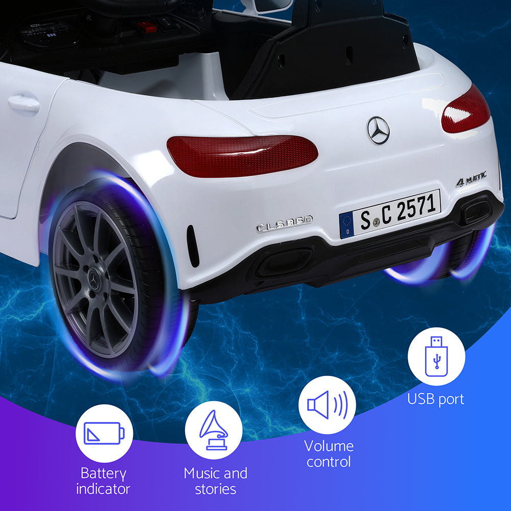 Kids Electric Ride On Car Licensed Outdoor Toys Cars Music - White
