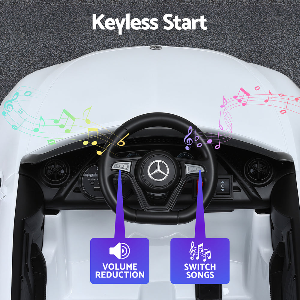 Kids Electric Ride On Car Licensed Outdoor Toys Cars Music - White