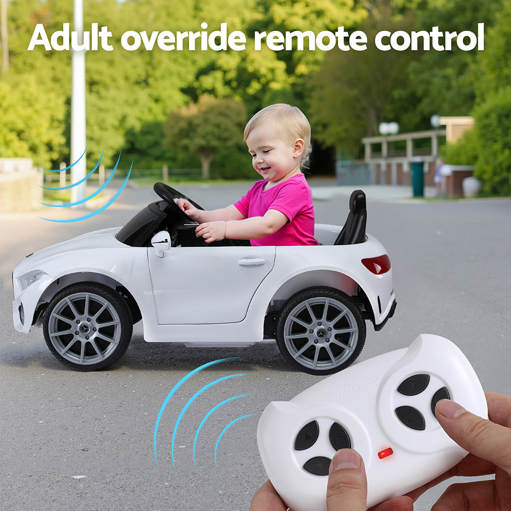 Kids Electric Ride On Car Licensed Outdoor Toys Cars Music - White