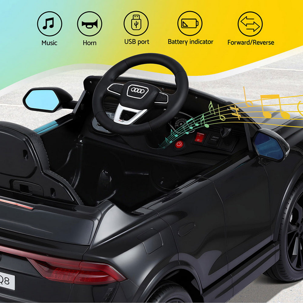 Kids Ride On Car Licensed RSQ8 12V - Black