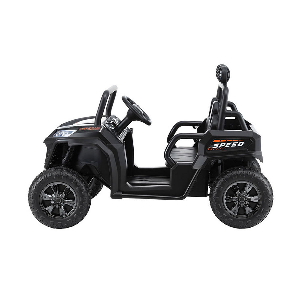 Rigo Kids Ride On Car Electric Toys Cars Headlight Music Remote Control - Black