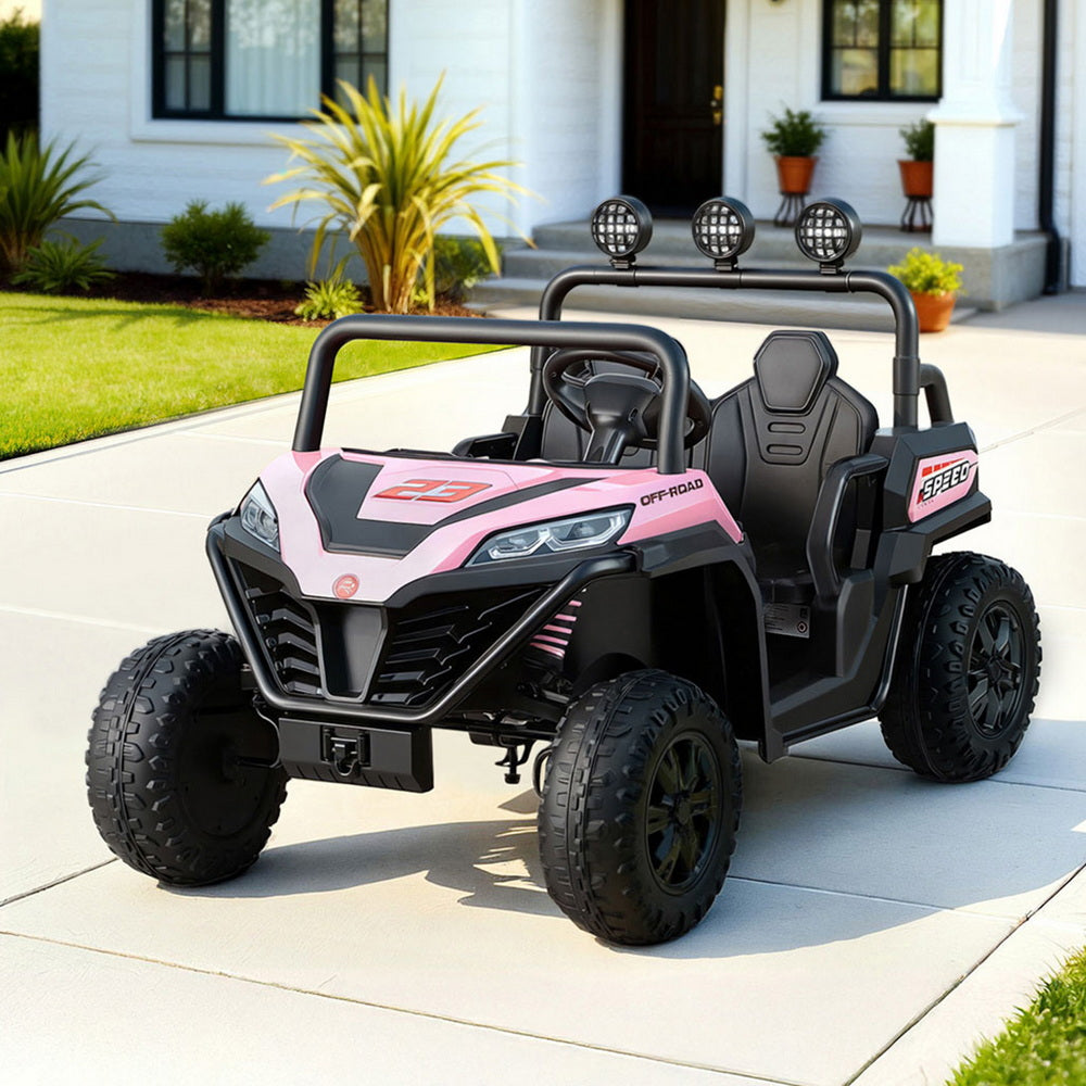 Rigo Kids Ride On Car Electric Toys Cars Headlight Music Remote Control - Pink
