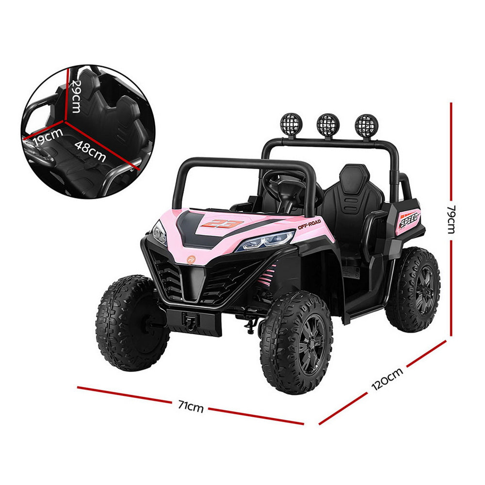 Rigo Kids Ride On Car Electric Toys Cars Headlight Music Remote Control - Pink