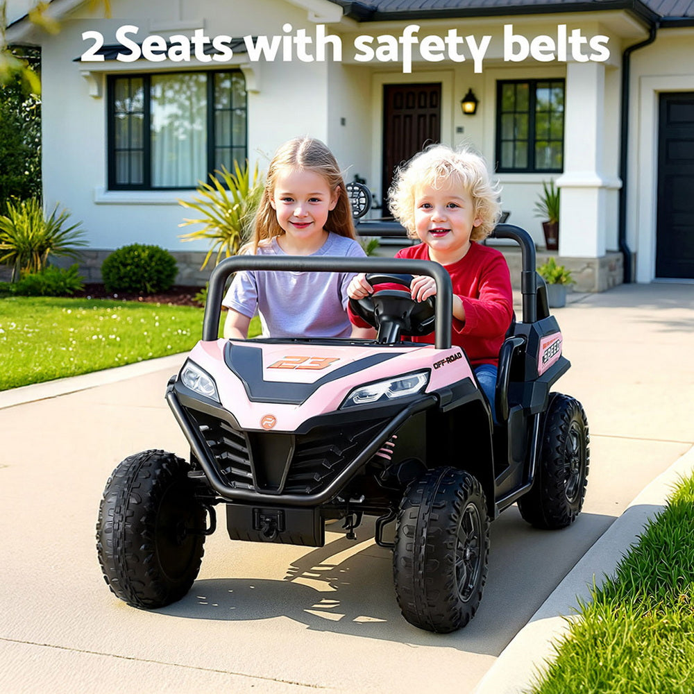 Rigo Kids Ride On Car Electric Toys Cars Headlight Music Remote Control - Pink