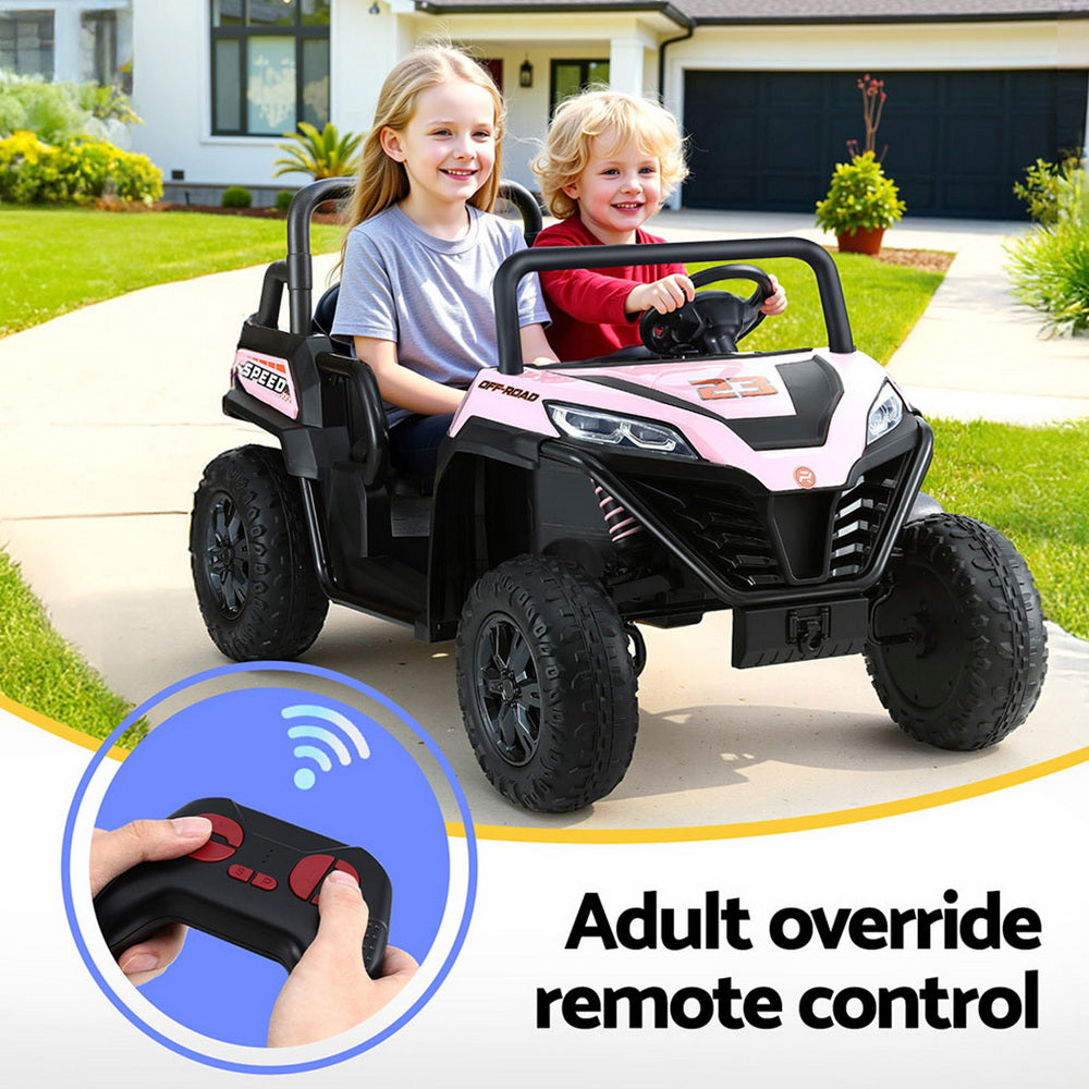 Rigo Kids Ride On Car Electric Toys Cars Headlight Music Remote Control - Pink