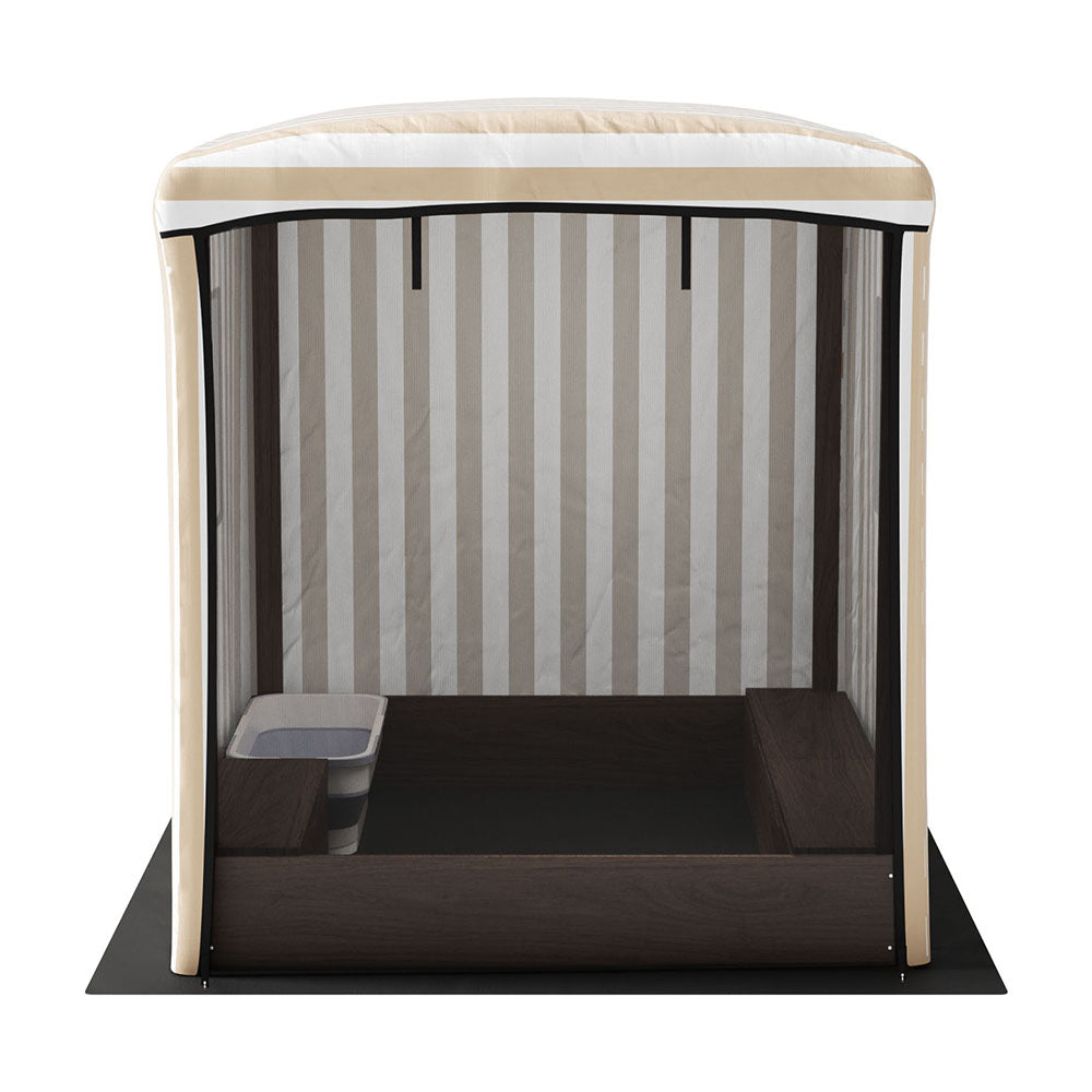 Keezi Kids Wooden Sand Pit with Canopy, Window & Water Basin 120cm