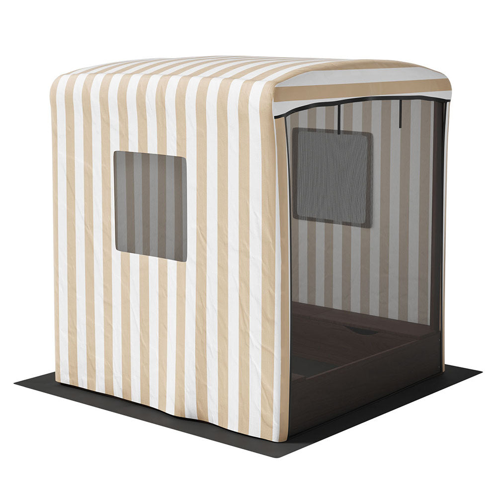 Keezi Kids Wooden Sand Pit with Canopy, Window & Water Basin 120cm