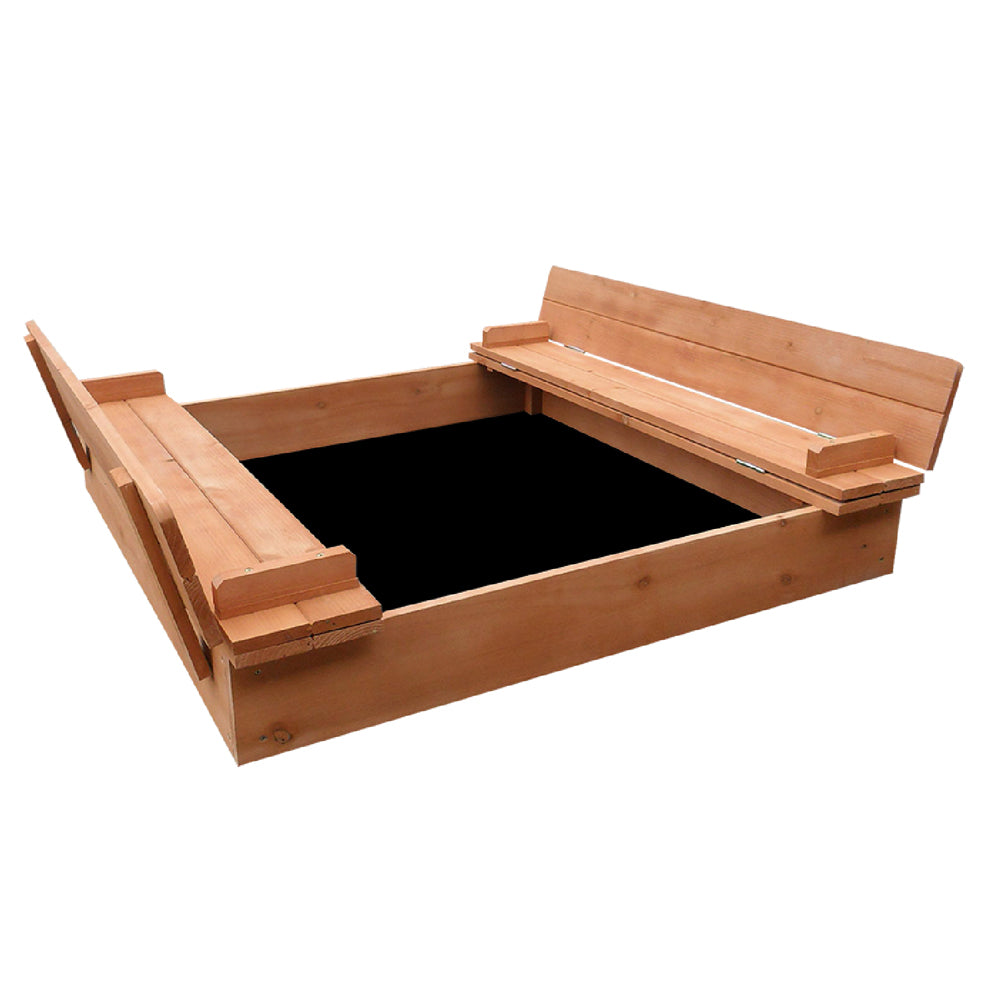 Keezi Kids Wooden Sand Pit with Foldable Seat 90cm