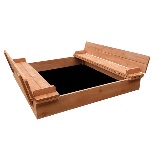 Keezi Kids Wooden Sand Pit with Foldable Seat 90cm