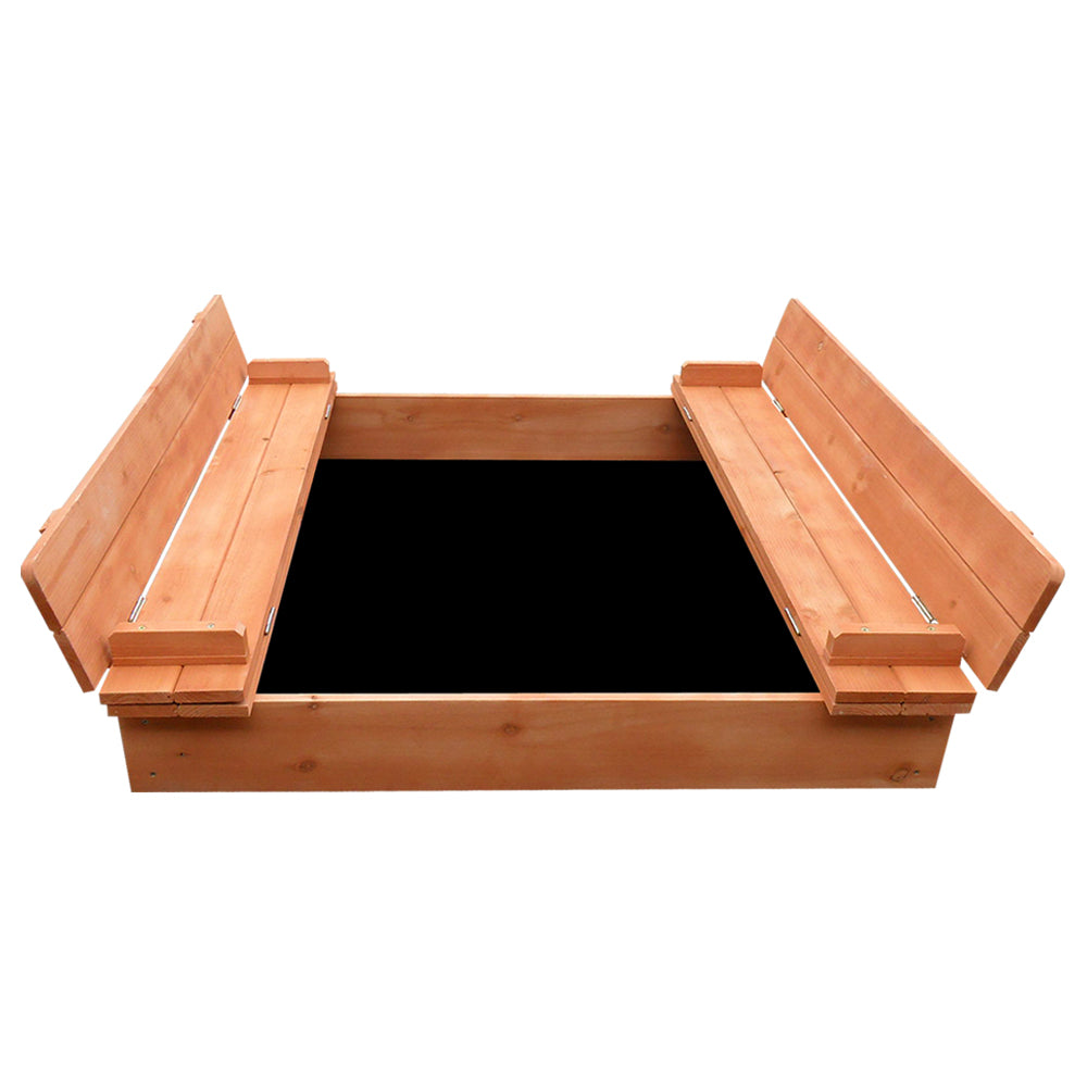 Keezi Kids Wooden Sand Pit with Foldable Seat 90cm