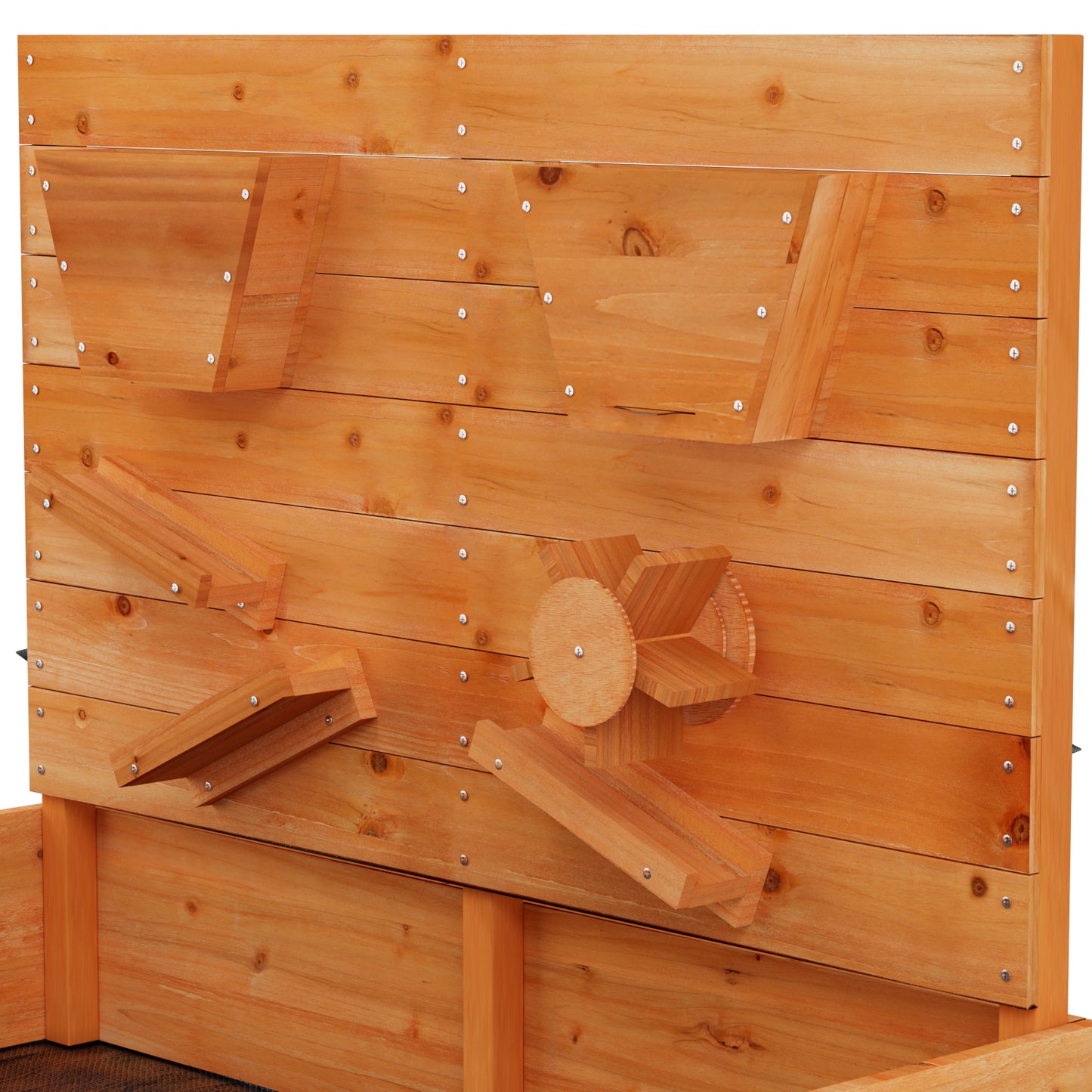 Keezi Kids Wooden Sand Pit with Cover Funnel 120cm