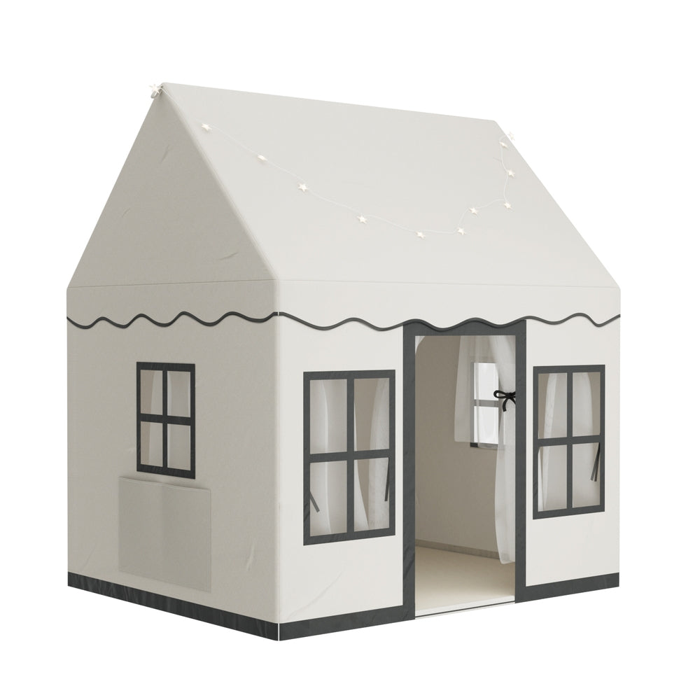 Keezi Kids Play Tent with String Lights Floor Mat Side Pocket