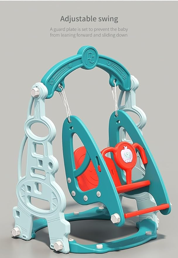 Kids Slide and Swing Set for Outdoor Play with Basketball Hoop