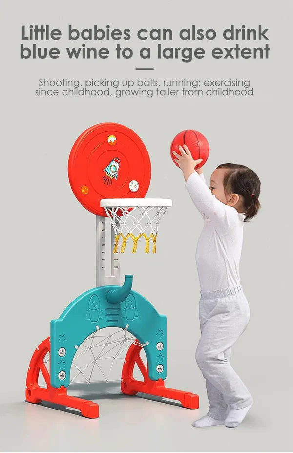 Kids Slide and Swing Set for Outdoor Play with Basketball Hoop