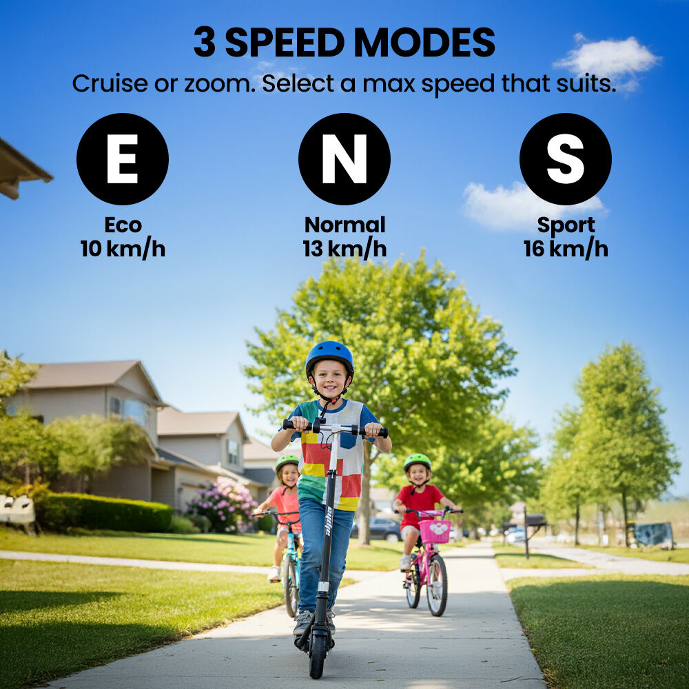 ALPHA Edge Electric Scooter, Kids & Teens - Black