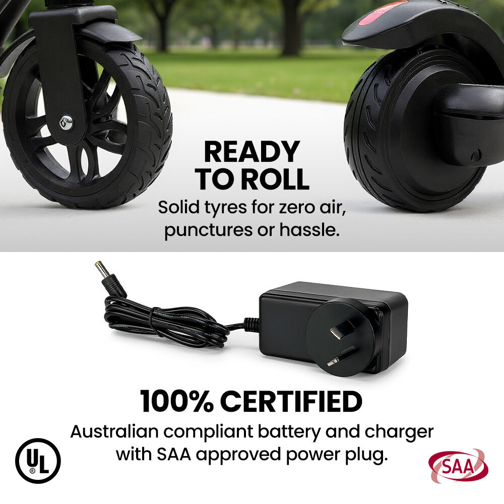 ALPHA Edge Electric Scooter, Kids & Teens - Black