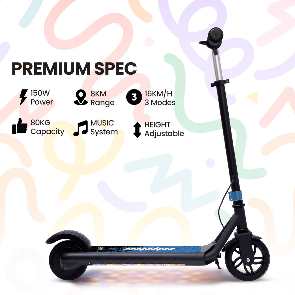 ALPHA Edge Electric Scooter, Kids & Teens - Blue