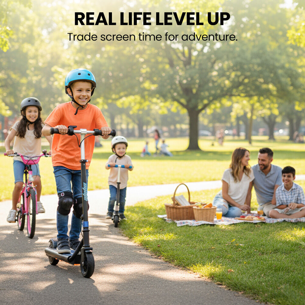 ALPHA Edge Electric Scooter, Kids & Teens - Blue