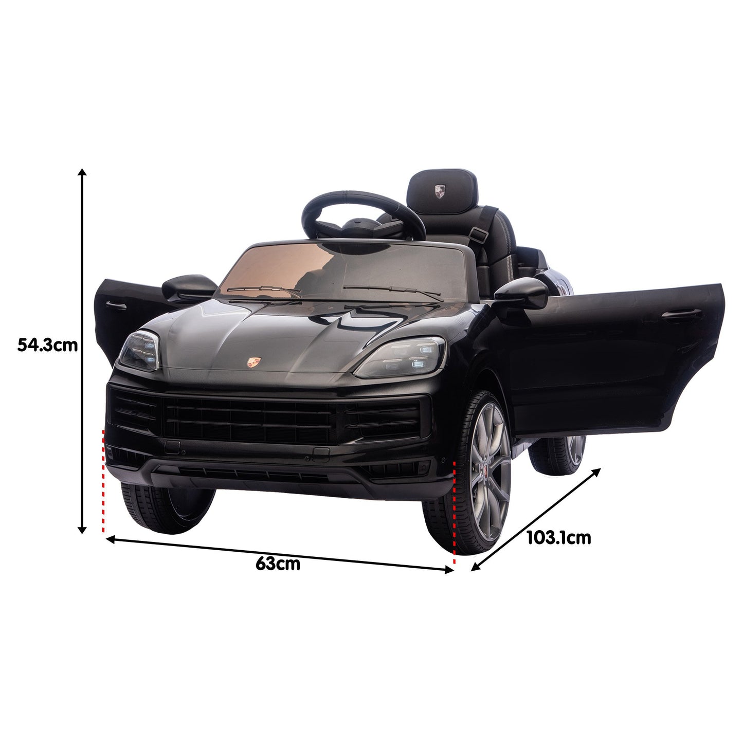 Kahuna Porsche Cayenne E Hybrid Coupe Licensed Kids Electric Ride On Car w/Remote Control 50W Dual Motors Speed Settings