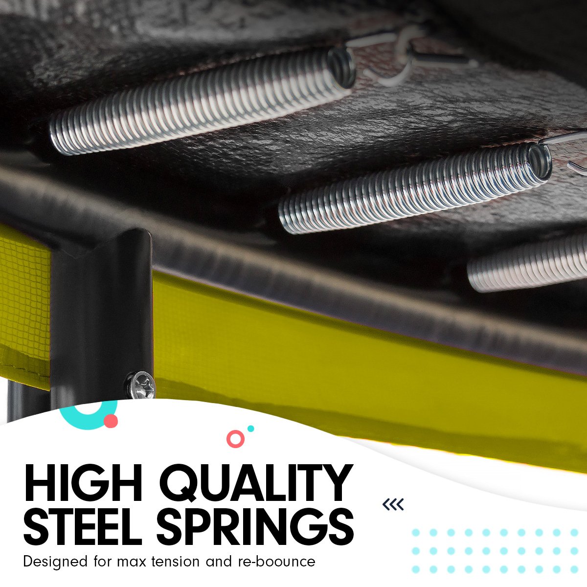 Outdoor Rectangular Rainbow Trampoline With Safety Enclosure And Basketball Hoop Set (Kahuna 8ft x 11ft)