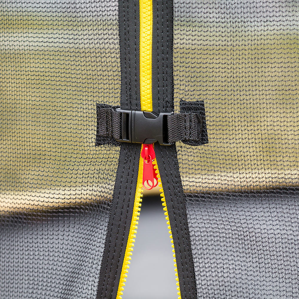 Outdoor Trampoline Kids Children With Safety Enclosure, Pad, Mat, Ladder and Basketball Hoop Set - Rainbow (Kahuna 12ft)