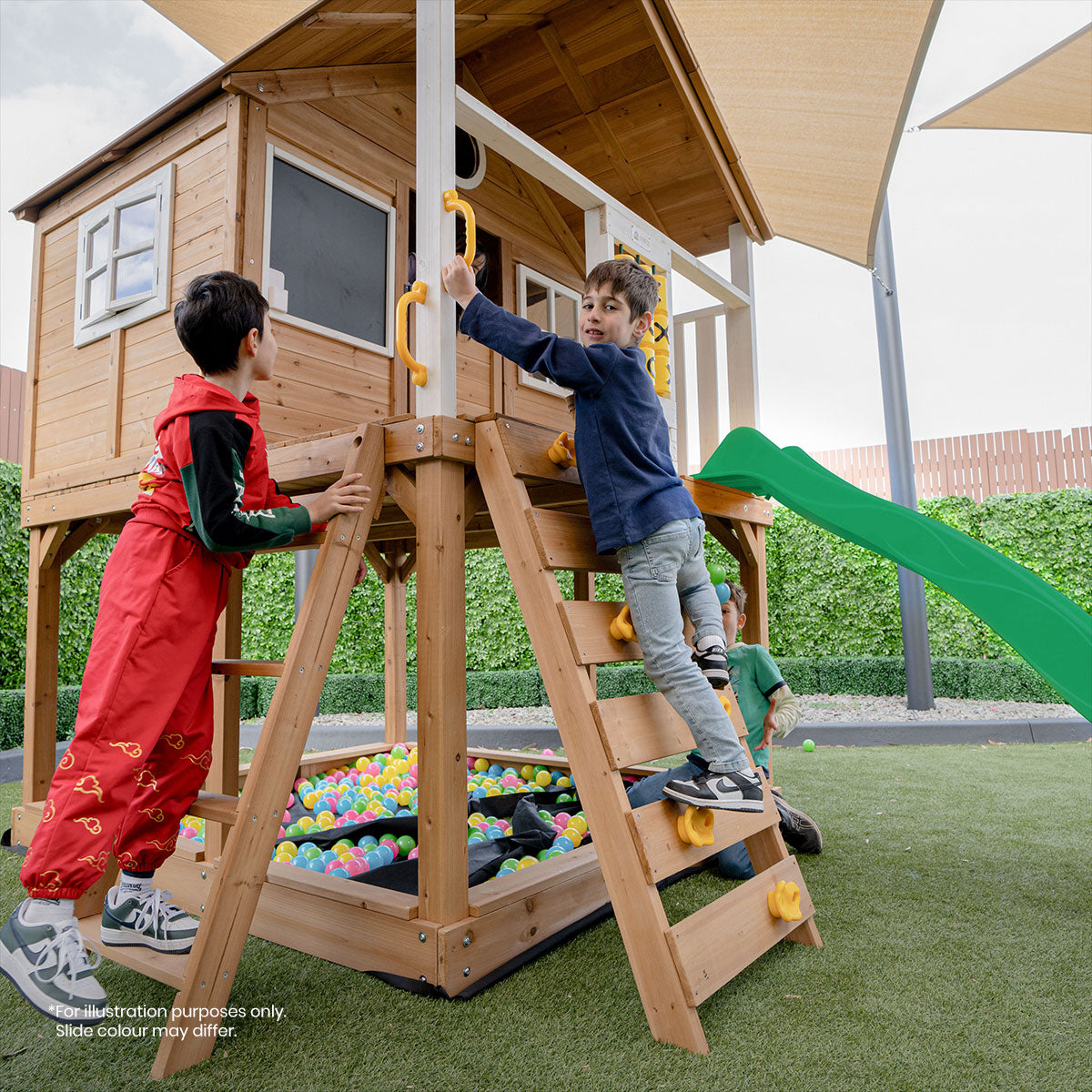 Lifespan Kids Warrigal Cubby House with 2.2m Slide (Green)