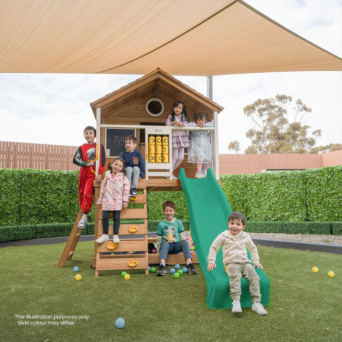 Lifespan Kids Warrigal Cubby House with 2.2m Slide (Yellow)