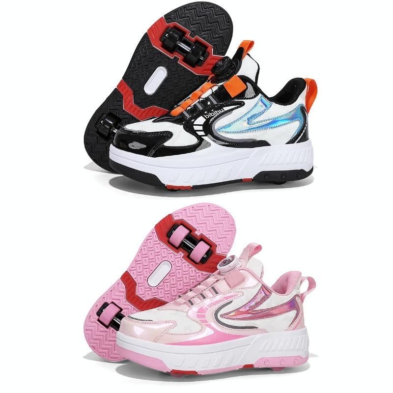 29 Size Children's Two-wheeled Roller Skating Shoes - Xf18 Pink - 29