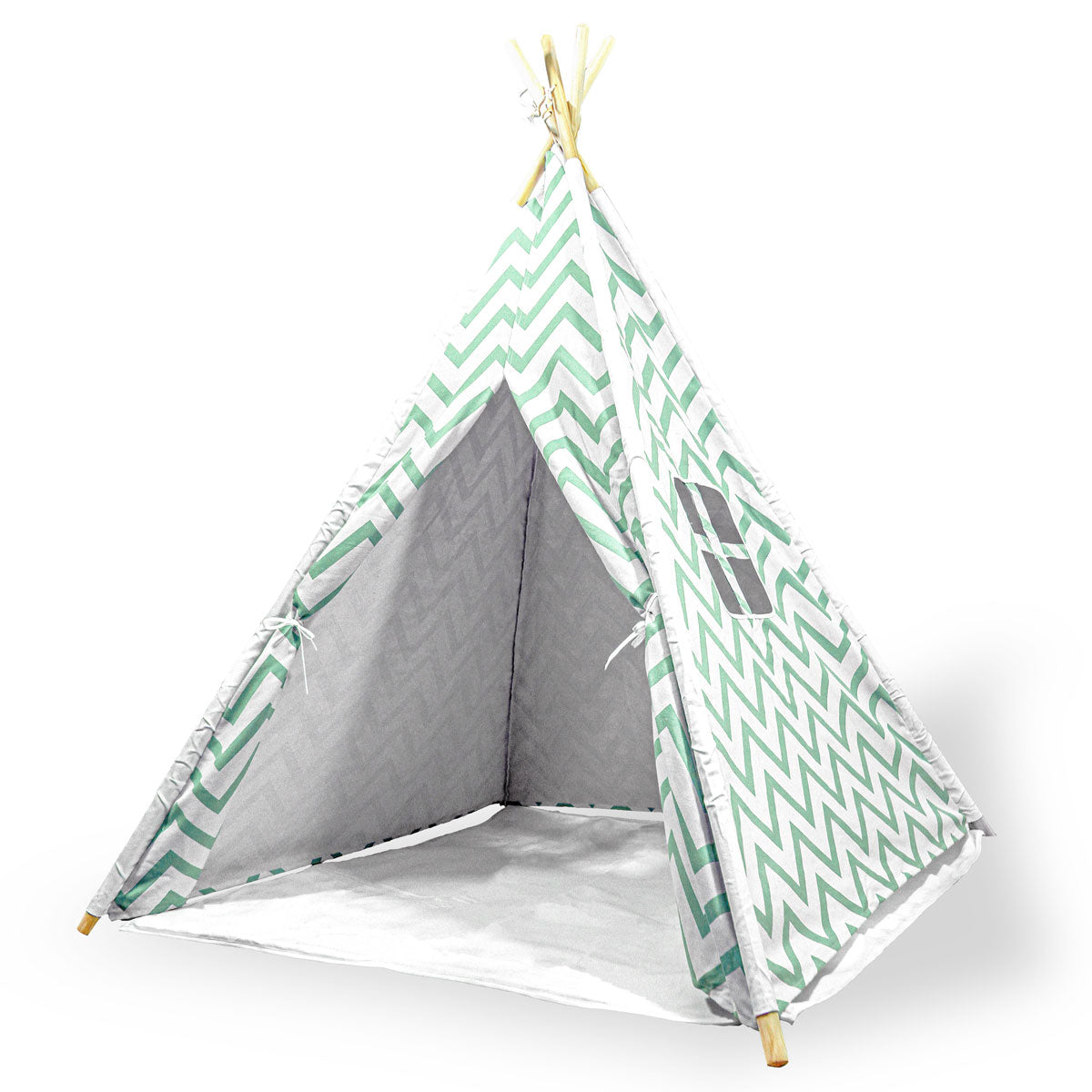 Giant Cotton Canvas Kids Teepee Wigwam - green