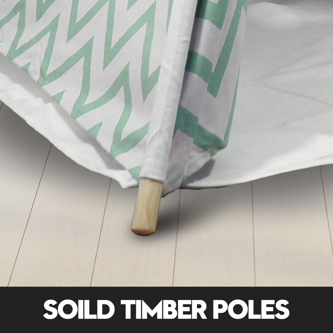 Giant Cotton Canvas Kids Teepee Wigwam - green